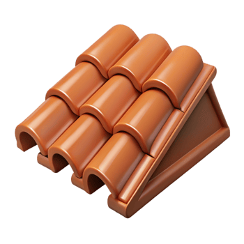 dramatic abstract Roof tile, clay, high quality png