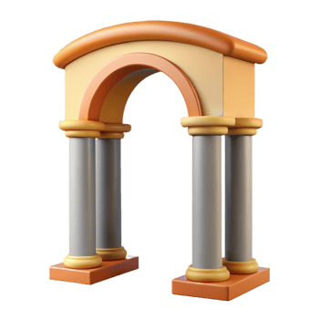 stunning traditional Arch, Roman style, professional png