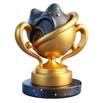 beautiful vintage Gold Trophy with Base Cutout detailed png
