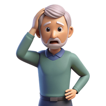 magnificent vintage Confused senior man scratching his head high resolution png