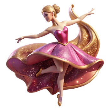 vibrant abstract Graceful Ballerina in Pink Cutout with Dramatic Shadows exclusive png