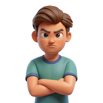 dramatic contemporary Angry teenager with crossed arms genuine png