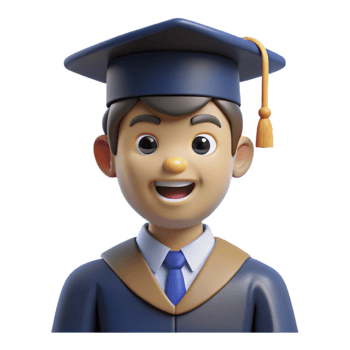 beautiful creative Graduate student in cap and gown high quality png