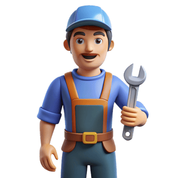 elegant classic Mechanic in overalls with a wrench 4K png