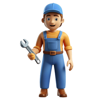 wonderful abstract Mechanic in overalls with a wrench professional png