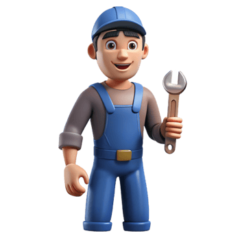 extraordinary creative Mechanic in overalls with a wrench premium png