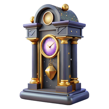 vibrant rustic Grandfather Clock with Roman Numerals Isolated professional png
