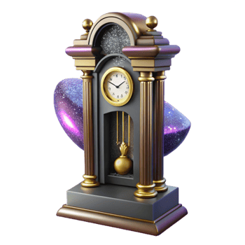 dramatic modern Grandfather Clock with Roman Numerals Isolated premium png
