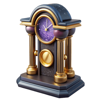 dramatic modern Grandfather Clock with Roman Numerals Isolated genuine png