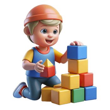 magnificent creative Child playing with building blocks high resolution png