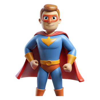vibrant modern Superhero in costume premium png