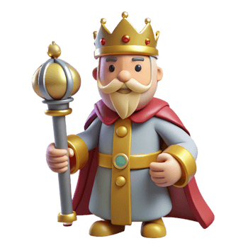 beautiful modern King with a scepter 4K png