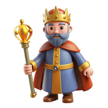 vibrant abstract King with a scepter high resolution png