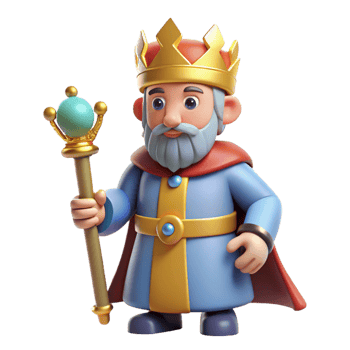 beautiful contemporary King with a scepter exclusive png