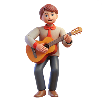 dramatic creative Musician playing a guitar high quality png