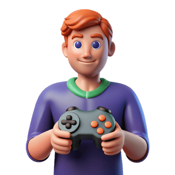 impressive minimalist Gamer with a controller detailed png