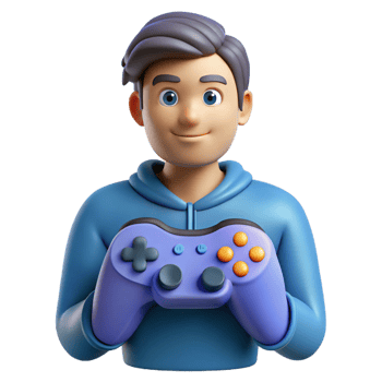 dramatic artistic Gamer with a controller detailed png