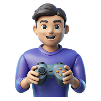 extraordinary contemporary Gamer with a controller professional png