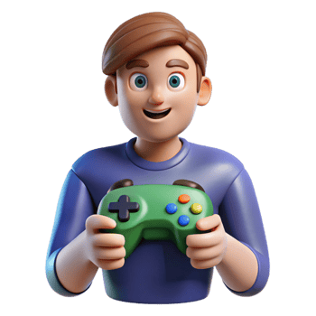 stunning artistic Gamer with a controller premium png