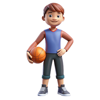 stunning modern Teenage boy with a basketball genuine png