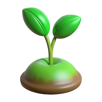 vibrant creative Green sprouting seedling with two leaves 4K png