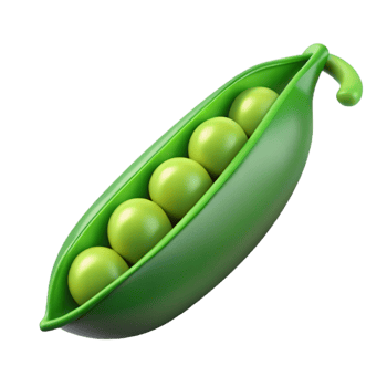 stunning classic Green pea pod with peas inside original png