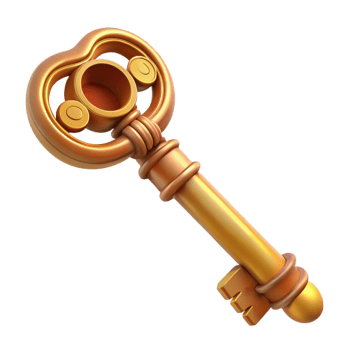wonderful vintage A detailed, ornate key, possibly to a hidden treasure detailed png