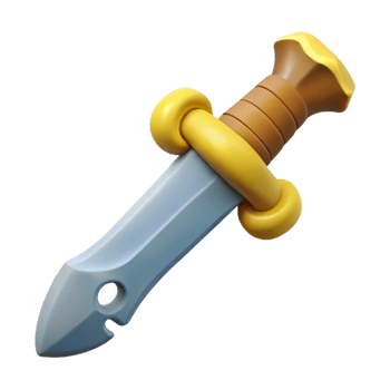 serene vintage A menacing-looking dagger, with a carved bone handle professional png