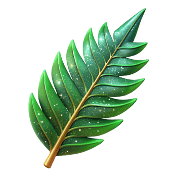 magnificent modern Green Fern Leaf Angled View Isolated high quality png