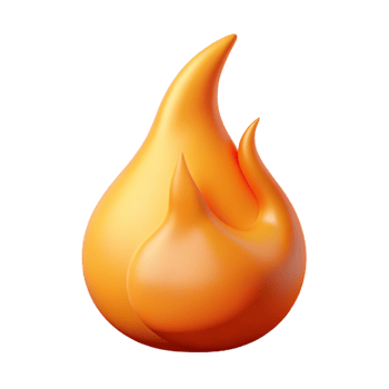 extraordinary vintage A single, stylized flame, flickering and dancing authentic png