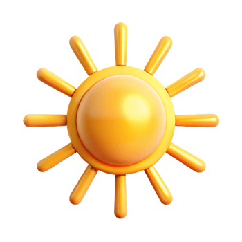 magnificent minimalist A stylized sun, with radiating beams of light authentic png