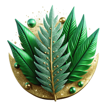 impressive traditional Green Fern Leaf Delicate Texture Cutout png