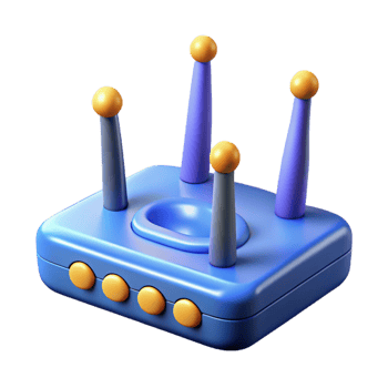 elegant classic Wireless router with multiple antennas premium png