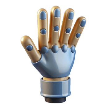 serene rustic 3D printed prosthetic hand exclusive png