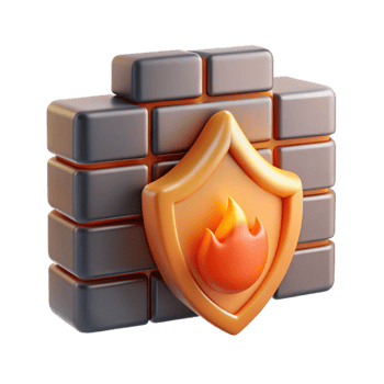 dramatic modern Cybersecurity firewall icon high quality png