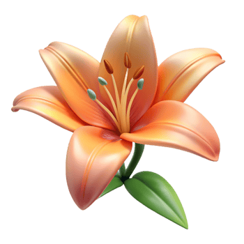 vibrant vintage Tiger lily flower, fully bloomed authentic png