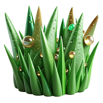 vibrant modern Green Grass Blades Close Up Cutout Transparent Background original png