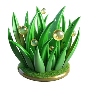 wonderful artistic Green Grass Blades Dew Drops Transparent Background exclusive png
