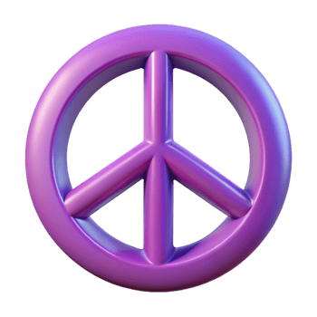 beautiful rustic A peace symbol, iconic design 4K png