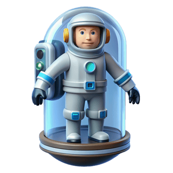 beautiful minimalist Cryogenically Frozen Astronaut in a stasis pod premium png