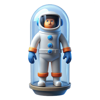 beautiful artistic Cryogenically Frozen Astronaut in a stasis pod exclusive png