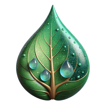 stunning minimalist Green Leaf with Water Droplets Close Up Isolated genuine png
