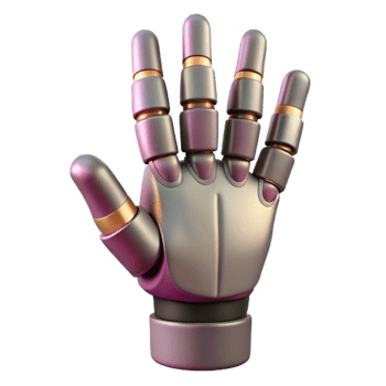 dramatic minimalist Cybernetic Hand with articulated fingers premium png