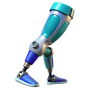 beautiful creative Cybernetic Leg Prosthetic with enhanced speed and agility premium png