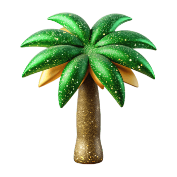 dramatic modern Green Palm Tree Silhouette Cutout Element high quality png