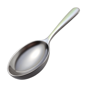 stunning rustic A spoon, silver, polished, 4K png