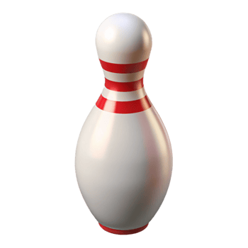 stunning abstract A bowling pin, white with red stripes, authentic png