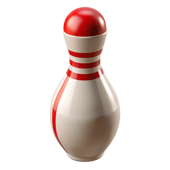 elegant creative A bowling pin, white with red stripes, high resolution png