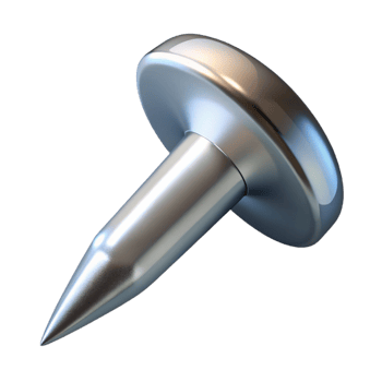 dramatic modern A nail, silver, pointed, authentic png