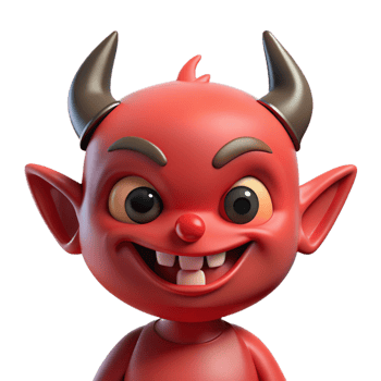 vibrant minimalist A small, mischievous imp, grinning wickedly original png